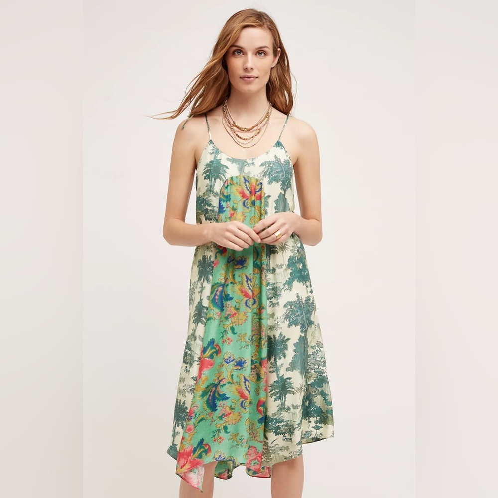 Anthropologie Maeve Santee Boho Tropical Midi Swing Dress - Picture 3 of 8